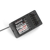 Hatcsatornás 2,4 GHz-es FHSS vevő beépített giroszkóppal modellautókhoz, kompatibilis a Radiolink RC6GS, RC4GS, T8FB, T8S adókkal. Tápellátás 4,8-10V. Méretek 35x20x13mm, súly 6g. Hatótávolság a földön akár 400m.
