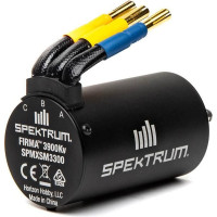 Spectrum AC 4P motor Firma 3660 3900ot/V Sensored RC modellautókhoz 1:10 4WD, akár 3S tápegységgel. 5 mm-es ötvözött acél kimeneti tengely, alumínium ház és precíziós csapágyak. 10 AWG kábelek 4mm-es aranyozott csapokkal. Hossza 60mm, átmérője 36mm, súlya 253g, maximális áram 45A.
