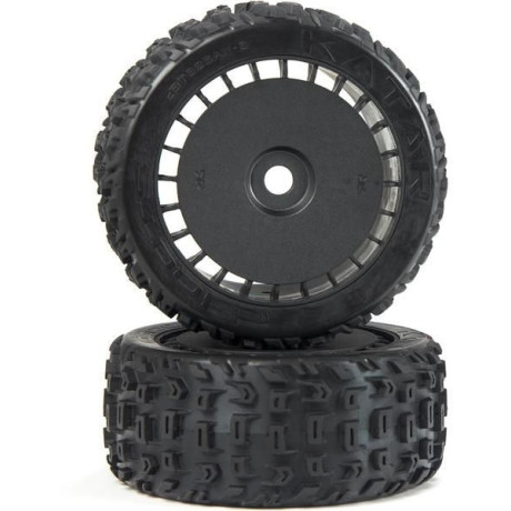Arrma kolo s pneu dBoots Katar T Belted 6S, černé (2)