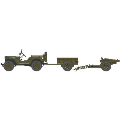 Classic Kit military A02339 - Willys Jeep, Trailer & 6PDR Gun (1:72)