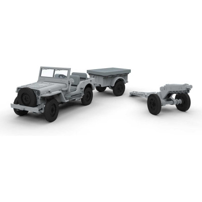 Classic Kit military A02339 - Willys Jeep, Trailer & 6PDR Gun (1:72)