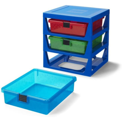 LEGO organizér se třemi zásuvkami - tmavě šedá