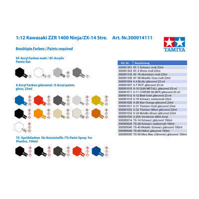 Tamiya 1:12 Kawasaki ZZR 1400 Ninja/ZX-14