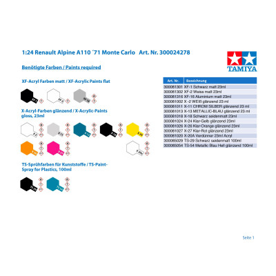 Tamiya 1:24 Renault Alpine A110 ´71 Monte Carlo
