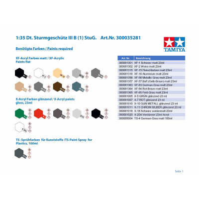Tamiya 1:35 Ger. Sturmgeschütz III B (1) StuG.