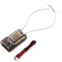 Antennás 10 csatornás RC vevő Spektrum AR10100T DSM2/DSMX teljes körű telemetriával. A vevő beépített barometrikus szenzorral rendelkezik, amely a magasságot és a variót méri. Párosító gomb, micro USB csatlakozó a számítógéphez való közvetlen csatlakoztatáshoz.