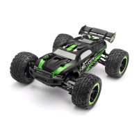 1:16 méretarányú modell a Stadium teherautóról, 4x4-es összkerékhajtással, egyenáramú motorral meghajtva. RC kormánykerék készlet 2,4 GHz és meghajtó akkumulátor. Vízálló vezérlő és vevő.