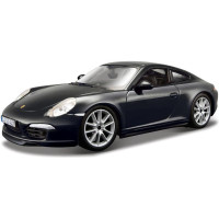 Fém autómodell 1:24 Bburago 18-21065 Plus Porsche 911 Carrera S nem csak gyűjtőknek. Nyitható ajtókkal és motorháztetővel rendelkezik, a kormánykerék forgatása teljesen működőképes. A modell színe fekete, mérete kb. 18 cm.