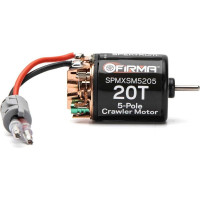 DC motor Spektrum Firma 540 sorozat 20 fordulatos, RC modellautókhoz - lánctalpasok és expedíciók. Golyóscsapágyazott tengely, cserélhető kefék, motor időzítés, 5 fogú rotor a sima működésért. Tápegység 2S LiPo/6-7 cellás NiMH. 3,5 mm-es csatlakozók.