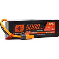 LiPo akkumulátor Spektrum Smart G2 LiPol 14,8V 5000mAh 100C HC IC5 egy új generációs akkumulátor, balancer csatlakozó nélkül, IC5 adatkábellel. Spektrum™ Smart töltő szükséges hozzá. Egy integrált mikrochip tárolja az egyes akkumulátorok egyedi paramétereit. Méretek: 138 x 46 x 38 mm.