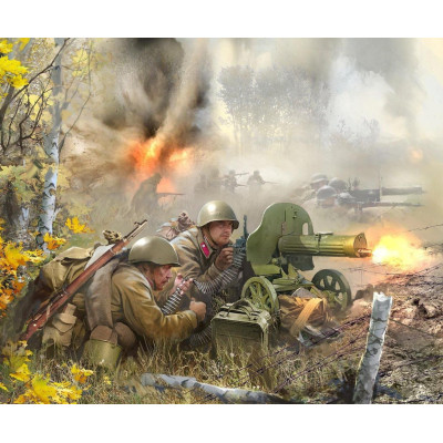Wargames (WWII) figurky 6104 - Soviet Machinegun Crew 1941 (1:72)