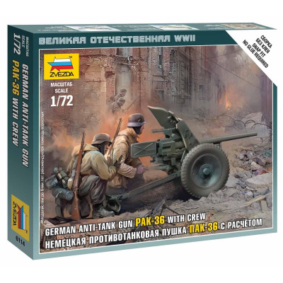 Wargames (WWII) figurky 6114 - German Gun Pak-36 with Crew (1:72)