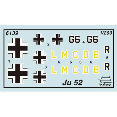 Wargames (WWII) letadlo 6139 - Junkers Ju-52 Transport Plane (1:200)