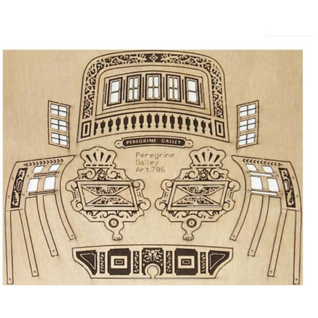 Mantua Model Gravírované díly dřevo: Peregrine Galley