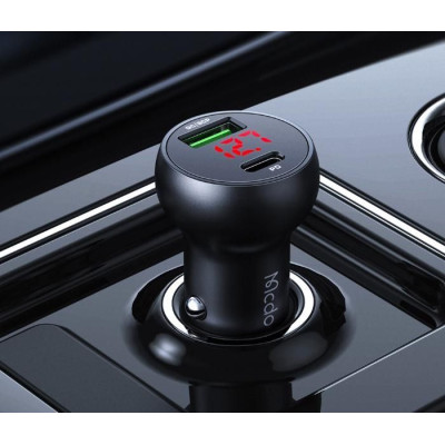 45W PD Car Charger with Digital Display