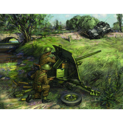 Wargames (WWII) military 6169 - British QF 2-pdr Anti Tank Gun w/crew (1:72)