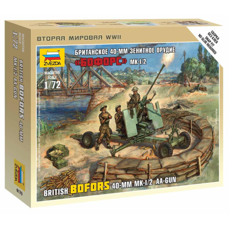 Wargames (WWII) figurky 6170 - British Bofors 40mm Mk-2 AA-Gun (1:72)