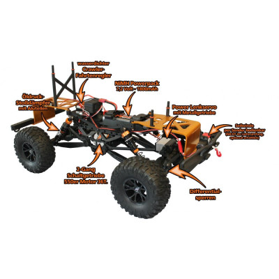 DF-4J XXL CRAWLER 2020 ORANGE s LED 5CH VYSIELAČ 2,4