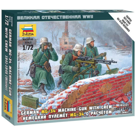 Wargames (WWII) figurky 6210 - Ger. Machine-gun with Crew (Winter Uniform) (1:72)