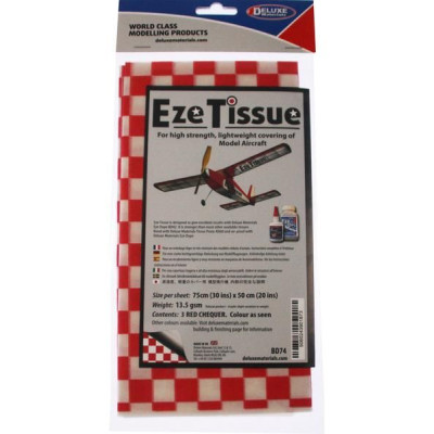 Eze Tissue potahovací papír 13.5g/m2 75x50cm kostkovaný červený (3ks)