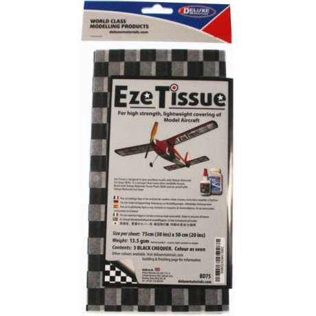 Eze Tissue potahovací papír 13.5g/m2 75x50cm kostkovaný černý (3ks)