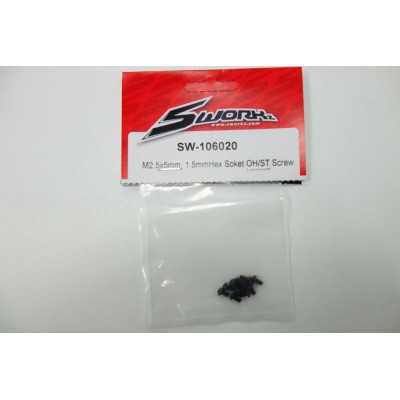 SWORKz ocelový Inbusový šroub s čočkovitou hlavou, M2,5x5mm, 10 ks.