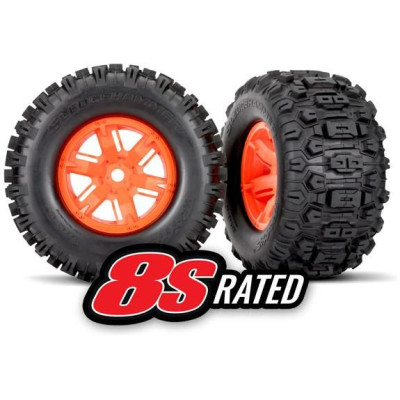 Traxxas kolo 4.3/5.7", disk oranžový, pneu Sledgehammer (pár)