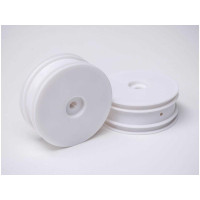 Pótalkatrész Losi Mini-B RC modellautókhoz: első keréktárcsa fehér (2 db).