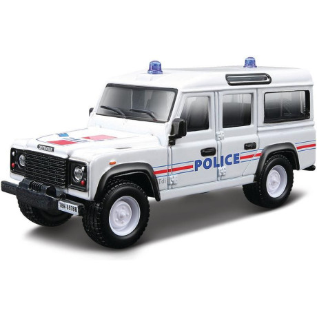 Bburago Land Rover Defender 110 1:50 bílá - policie