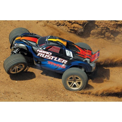 Traxxas Nitro Rustler 1:10 TQi RTR stříbrno-modrý