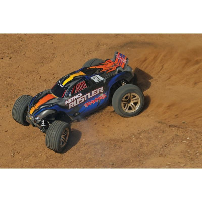 Traxxas Nitro Rustler 1:10 TQi RTR stříbrno-modrý