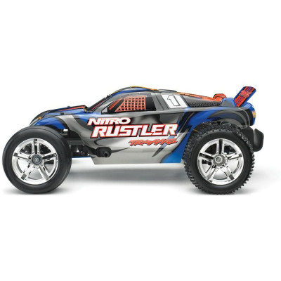Traxxas Nitro Rustler 1:10 TQi RTR stříbrno-modrý