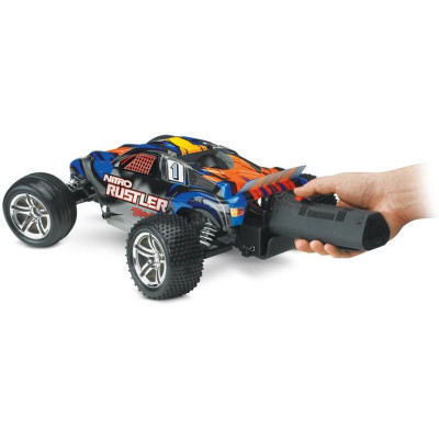 Traxxas Nitro Rustler 1:10 TQi RTR stříbrno-modrý
