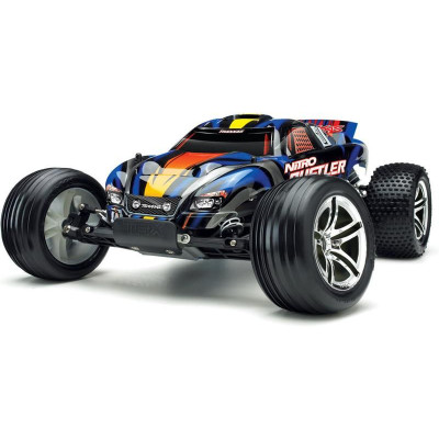 Traxxas Nitro Rustler 1:10 TQi RTR stříbrno-červený