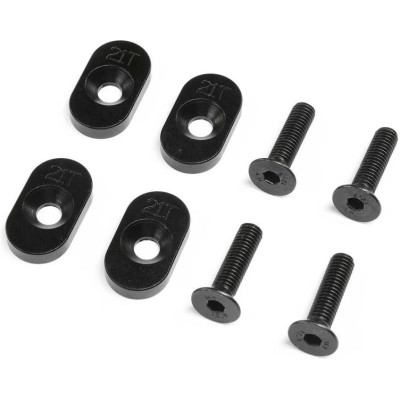 Losi vložka lože motoru 21T černé, šroubky (4): DBXL 2.0