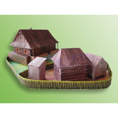 Valašská drevenica so zázemím 1:150