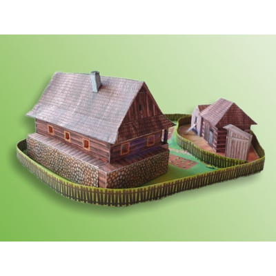 Valašská drevenica so zázemím 1:150