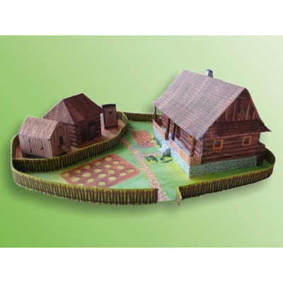 Valašská drevenica so zázemím 1:150