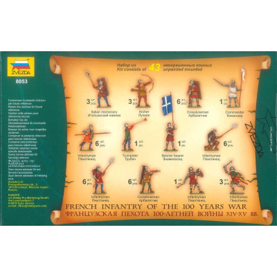 Wargames (AoB) figurky 8053 - French Infantry of the 100 Years War (1:72)