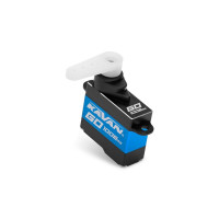 Nagyon gyors és nagy teljesítményű programozható digitális nanoszervo 7g titán fogaskerekekkel és széles tápfeszültség-tartományban 4,8-8,4V, 2xBB, ideális kis repülőmodellekhez és különösen mini Z és más RC autókhoz 1:18-1:28 stb. Tolóerő 1,8kg.cm, sebesség 0,075s/60° 4,8V-on, tolóerő 3,0kg.cm, sebesség 0,052s/60° 8,4V-on. Alumínium doboz a tökéletes hűtésért nagy terhelés alatt.