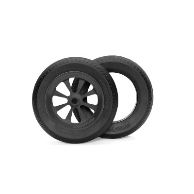 130mm Podvozkové kolo s hliníkovým středem a náhradní gumou - Černé (1ks)