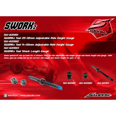 SWORKz hliníkový měřák propadu 20 - 30mm, 1 ks.