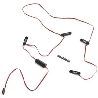 Pótalkatrész RC autó modellekhez Axial SCX10 III: Multi-Color Rock Lights LED világító szett vezérlőegységgel.
