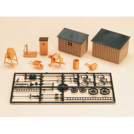 Auhagen Vidiecka toaleta, 2 šopy, náradie