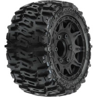 Teljes Pro-Line kerekek RC 1:10-es autómodellekhez. Méret ⌀105x54 mm. Raid tárcsa fekete színű. Gumiabroncsok Trencher LP 2.8" MT, keverék keménysége M2 (közepes). A hordozó hatszögletű 12 mm.