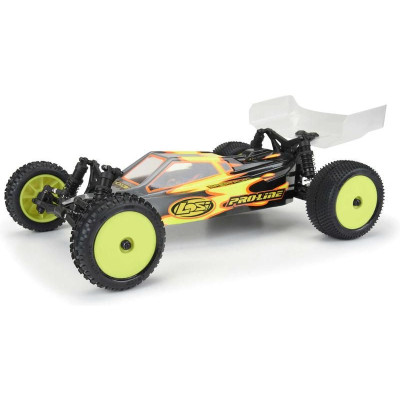 Pro-Line kolo 1:18, pneu Wedge Carpet přední, disk H8 žlutý (2) (Losi Mini-B)