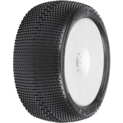 Pro-Line kolo 4.0", pneu Hole Shot S3, disk Zero Offset H17 bílý (2)