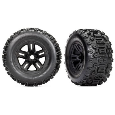 Traxxas kolo 3.8", pneu Sledgehammer, disk S17 černý (2)
