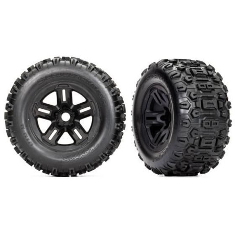 Traxxas kolo 3.8", pneu Sledgehammer, disk S17 černý (2)