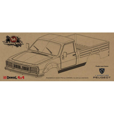 Čirá karoserie PEUGEOT 504 včetně příslušenství, licencovaná